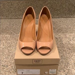Madewell 1937 Footwear- Patent Peep Toe Wedges
